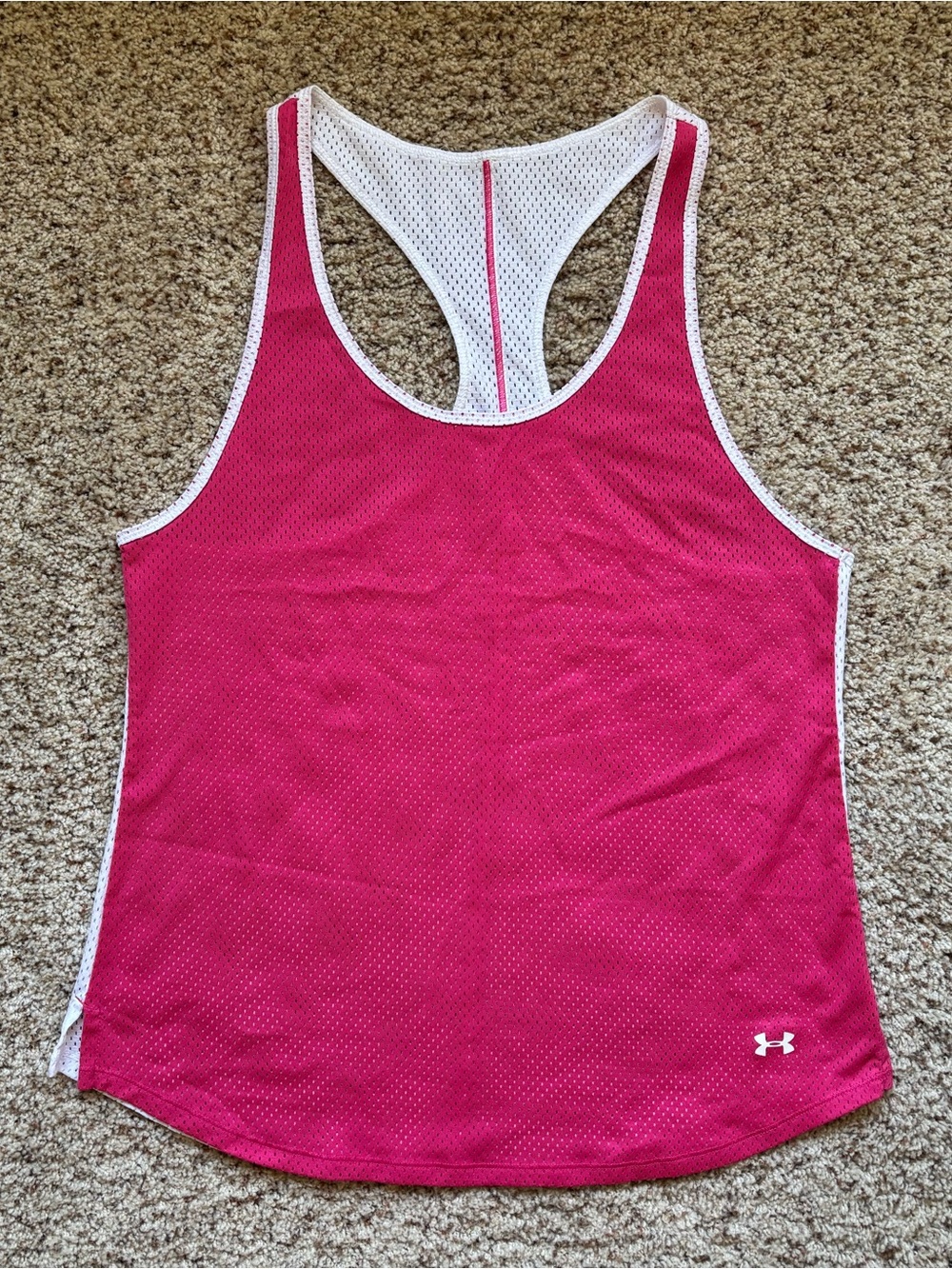Under Armour Reversible Mesh Tank Top Women’s size M Pink/ White